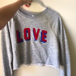 Cropped Light LOVE Sweatshirt Medium